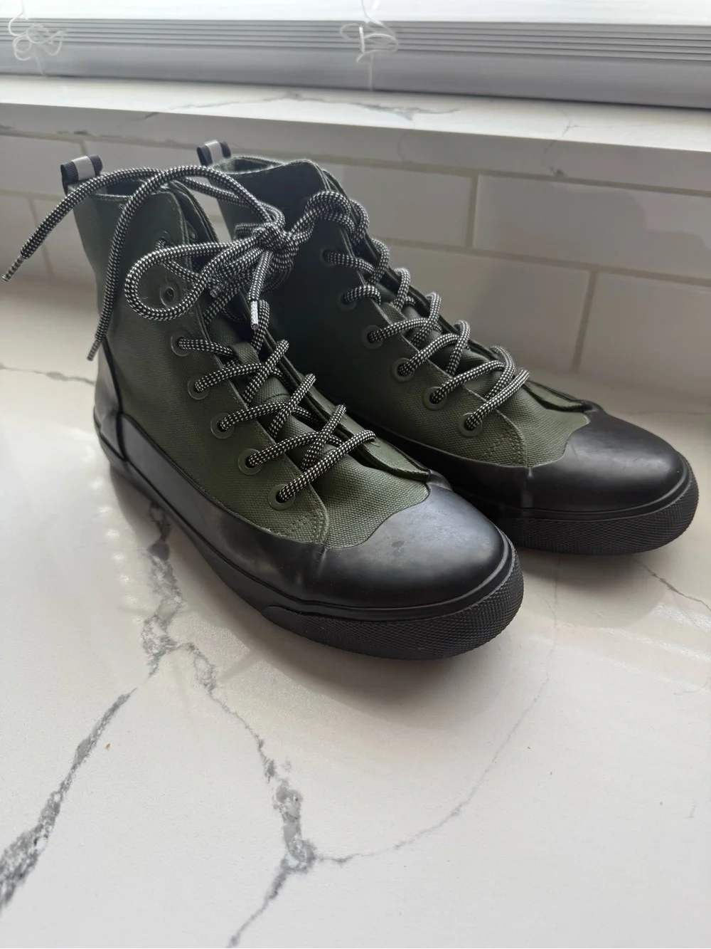 Hunter Olive Green Lace-Up Men's Boots